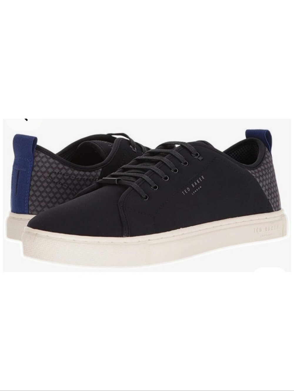 Ted Baker MENS Navy and White Low-Top Lace-Up Sneakers
